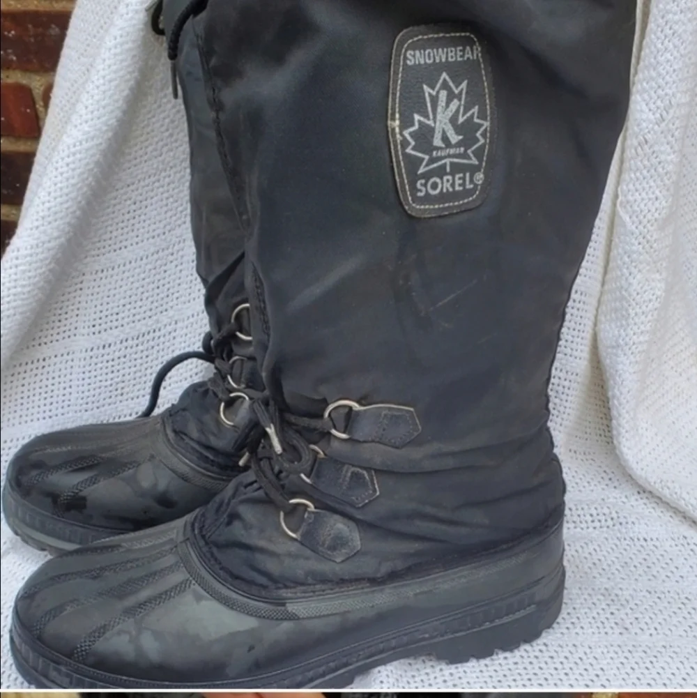 Sorel Snowbear lined black Waterproof snow boots with steel Shank 10